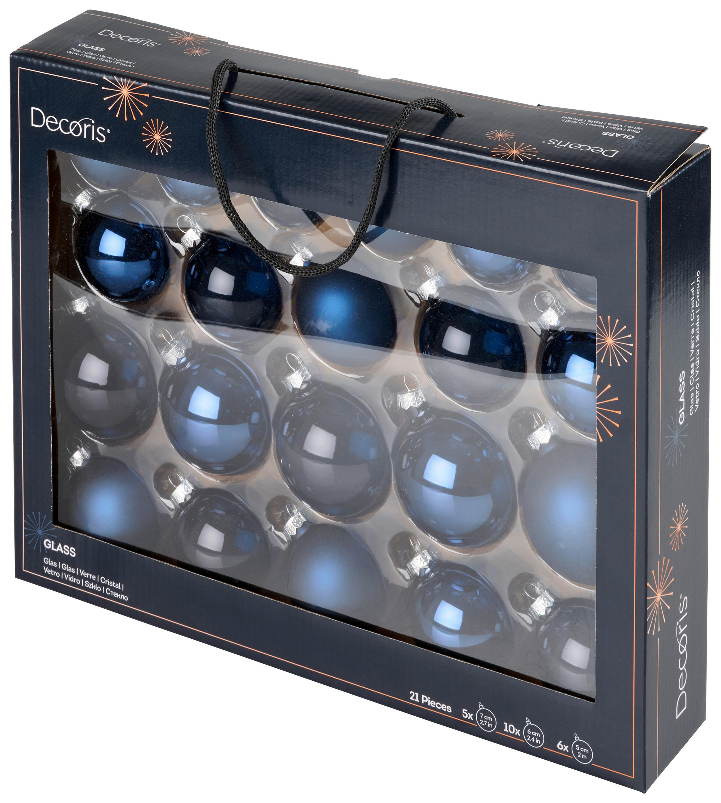 JULGRANSKULOR SET 21 delar  - Klassisk, glas (8,00/8,00/8,00cm)