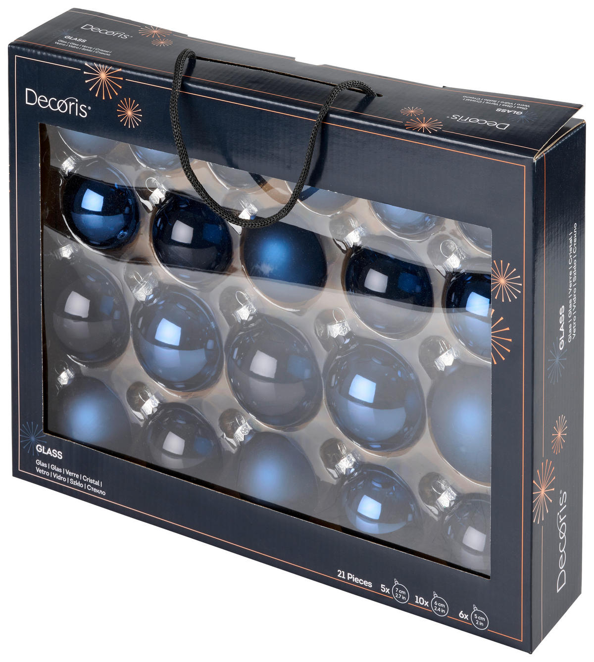 CHRISTBAUMKUGEL-SET 21-teilig  - KONVENTIONELL, Glas (8,00/8,00/8,00cm)