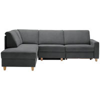 ECKSOFA  in Flachgewebe Anthrazit  203/261 cm  - Eichefarben/Anthrazit, KONVENTIONELL, Holz/Textil (203/261cm) - Sedda