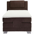 BOXSPRINGBETT 100/200 cm  in Dunkelbraun  - Dunkelbraun/Silberfarben, Design, Kunststoff/Textil (100/200cm) - Esposa