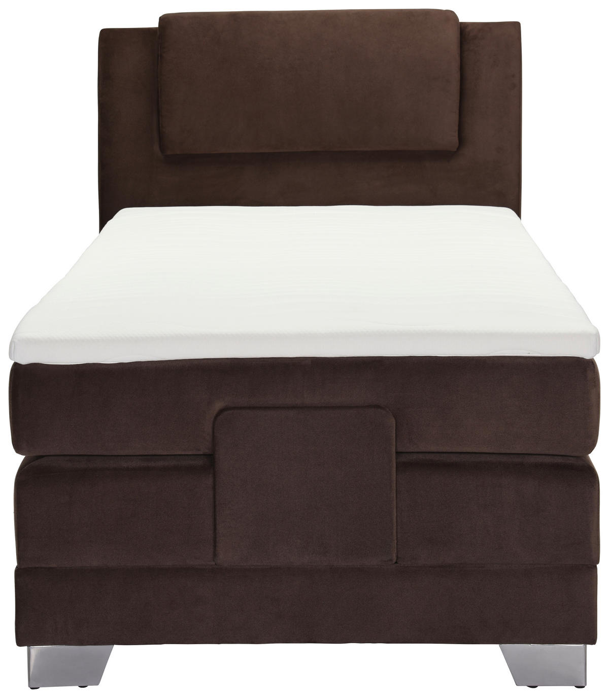 BOXSPRINGBETT 100/200 cm  in Dunkelbraun  - Dunkelbraun/Silberfarben, Konventionell, Kunststoff/Textil (100/200cm) - Esposa