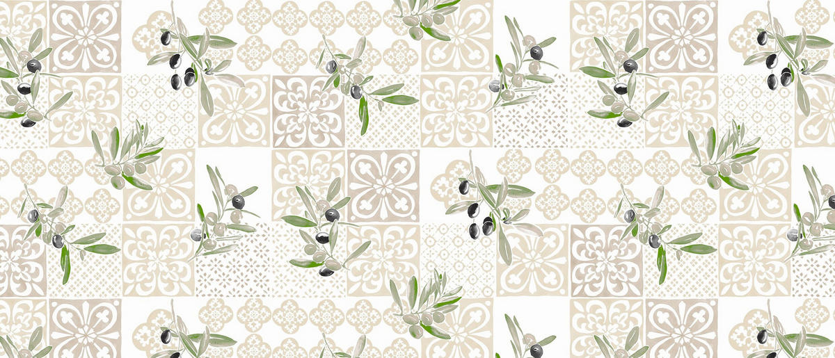 TISCHDECKE MILANO Textil Grün, Beige 130/220 cm  - Beige/Grün, KONVENTIONELL, Textil (130/220cm) - Peyer Syntex