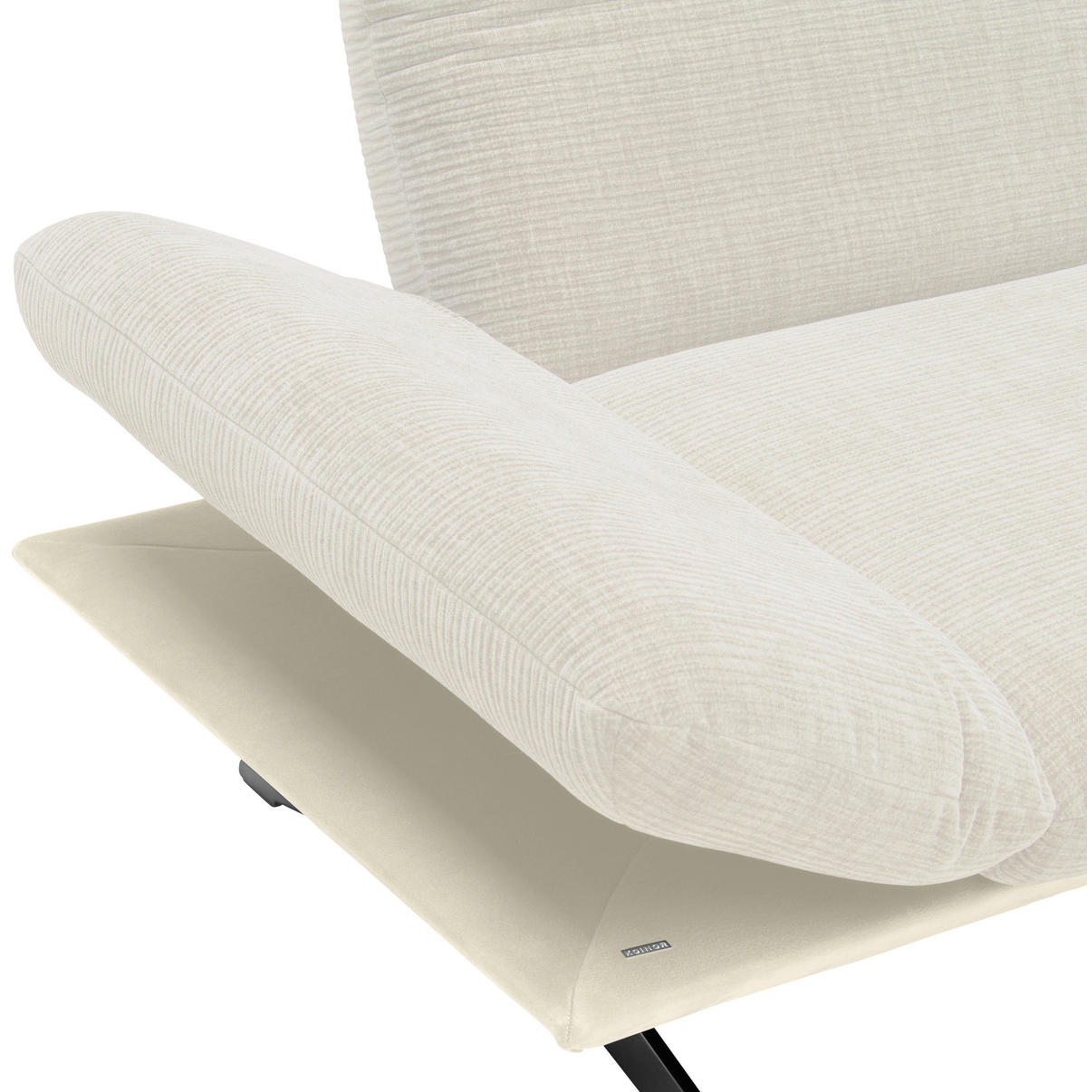 ECKSOFA in Flachgewebe Creme, Beige  209/277 cm  - Edelstahlfarben/Beige, Design, Textil/Metall (209/277cm) - Koinor