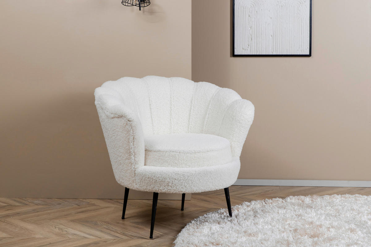 SESSEL in Schwarz, Weiß  - Schwarz/Weiß, Design, Textil/Metall (83/76/77cm) - Livetastic
