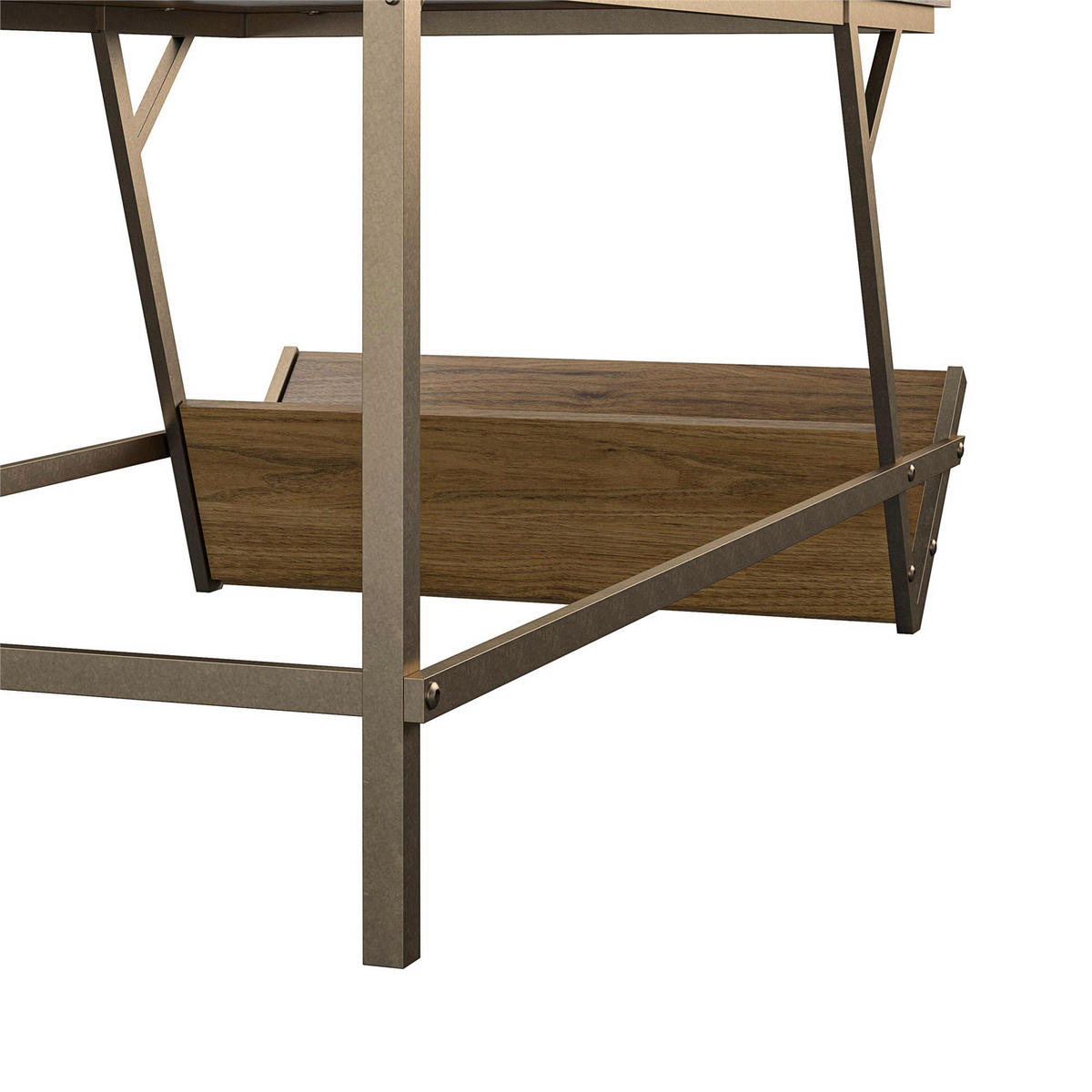 COUCHTISCH NG 105/47/58 cm rechteckig Messingfarben, Walnussfarben  - Messingfarben/Walnussfarben, Design, Holzwerkstoff/Metall (105/47/58cm) - MID.YOU
