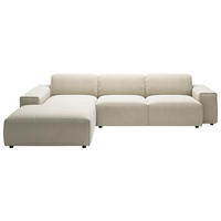 ECKSOFA in Cord Naturfarben  - Schwarz/Naturfarben, Design, Kunststoff/Textil (189/300cm) - Pure Home Lifestyle