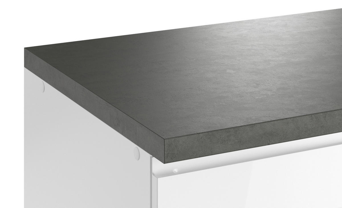 KÜCHENBLOCK 300 cm   in Grau, Weiß, Weiß Hochglanz  - Weiß Hochglanz/Weiß, LIFESTYLE, Holzwerkstoff (300cm) - Held
