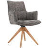 ARMLEHNSTUHL  in Eisen Chenille  - Eichefarben/Grau, Design, Holz/Textil (59,5/88,5/63cm) - Novel