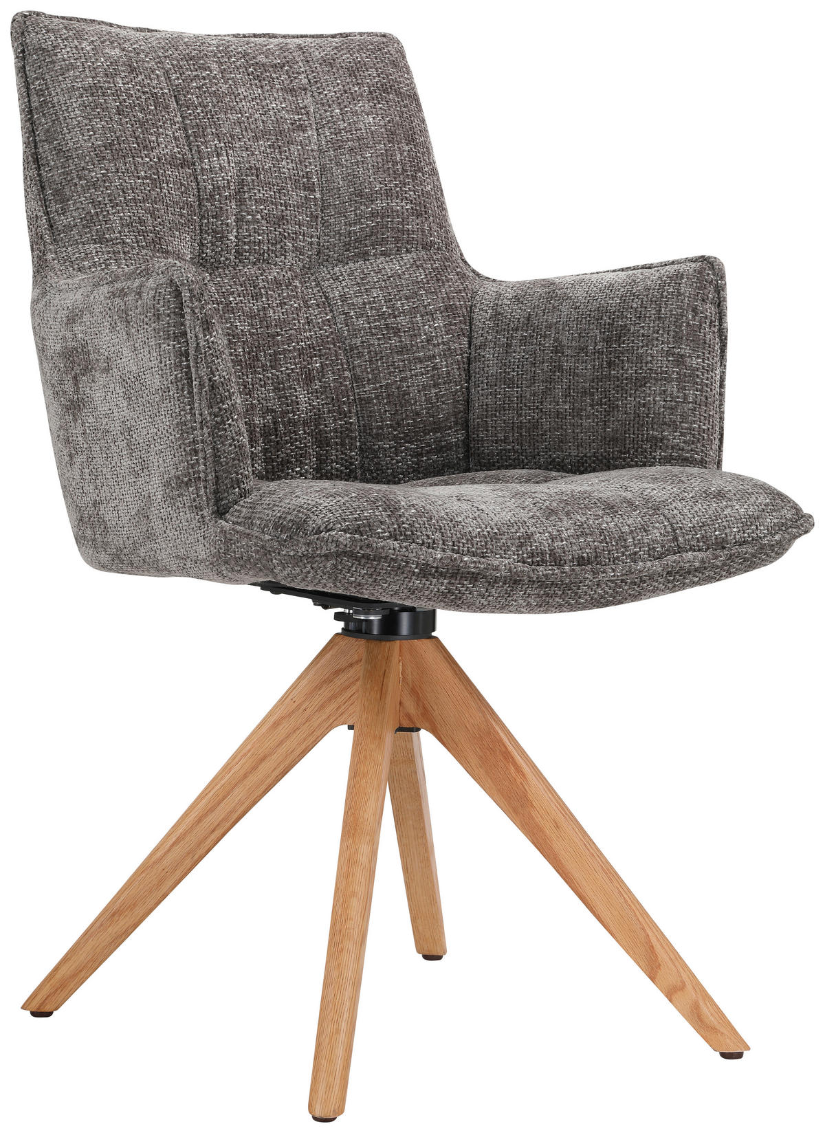 ARMLEHNSTUHL  in Eisen Chenille  - Eichefarben/Grau, Design, Holz/Textil (59,5/88,5/63cm) - Novel