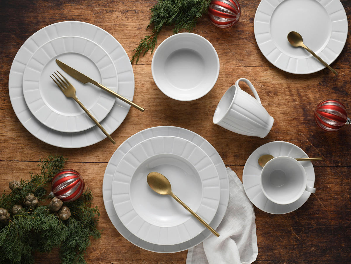 JÍDELNÍ SOUPRAVA, porcelán - bílá, Basics, keramika - Creatable