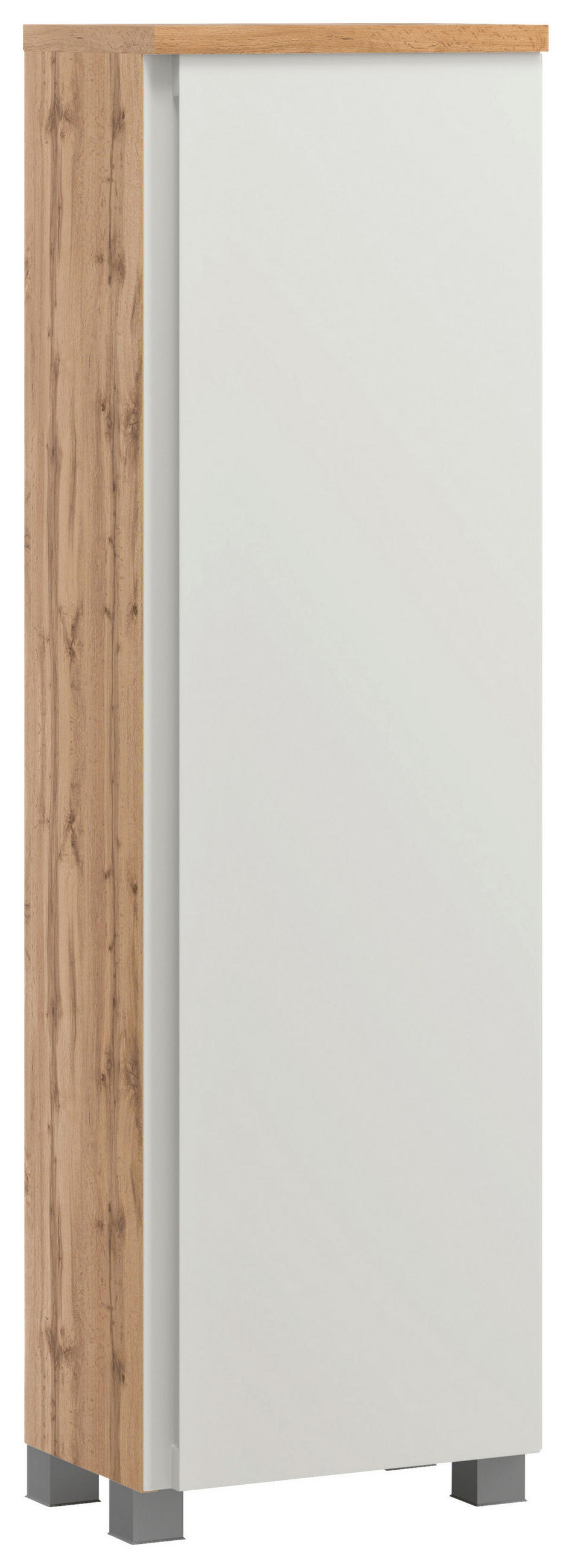 MIDISCHRANK 40/130/35 cm  - Eiche Wotan/Silberfarben, MODERN, Holzwerkstoff/Kunststoff (40/130/35cm) - Held