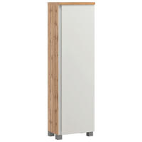 MIDISCHRANK 40/130/35 cm  - Eiche Wotan/Silberfarben, MODERN, Holzwerkstoff/Kunststoff (40/130/35cm) - Held