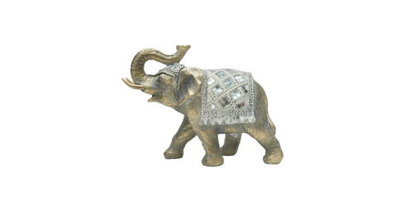 DEKOELEFANT - Silberfarben/Braun, LIFESTYLE, Kunststoff (18/8/14cm) - Ambia Home