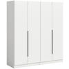 DREHTÜRENSCHRANK 160/181/52 cm,  in Weiß, 4-türig  - Schwarz/Weiß, MODERN, Holzwerkstoff (160/181/52cm) - MID.YOU