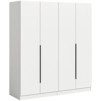 DREHTÜRENSCHRANK 160/181/52 cm,  in Weiß, 4-türig  - Schwarz/Weiß, MODERN, Holzwerkstoff (160/181/52cm) - MID.YOU