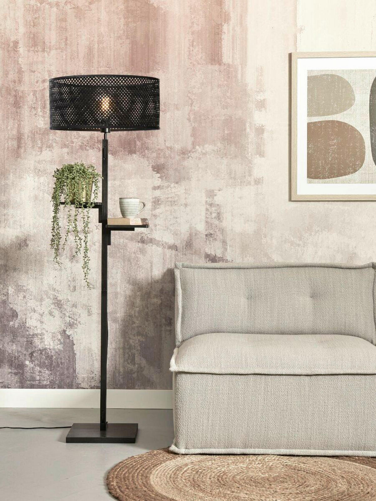 STOJACÍ LAMPA, 50/50/158 cm - černá, Trend (50/50/158cm) - Good & Mojo
