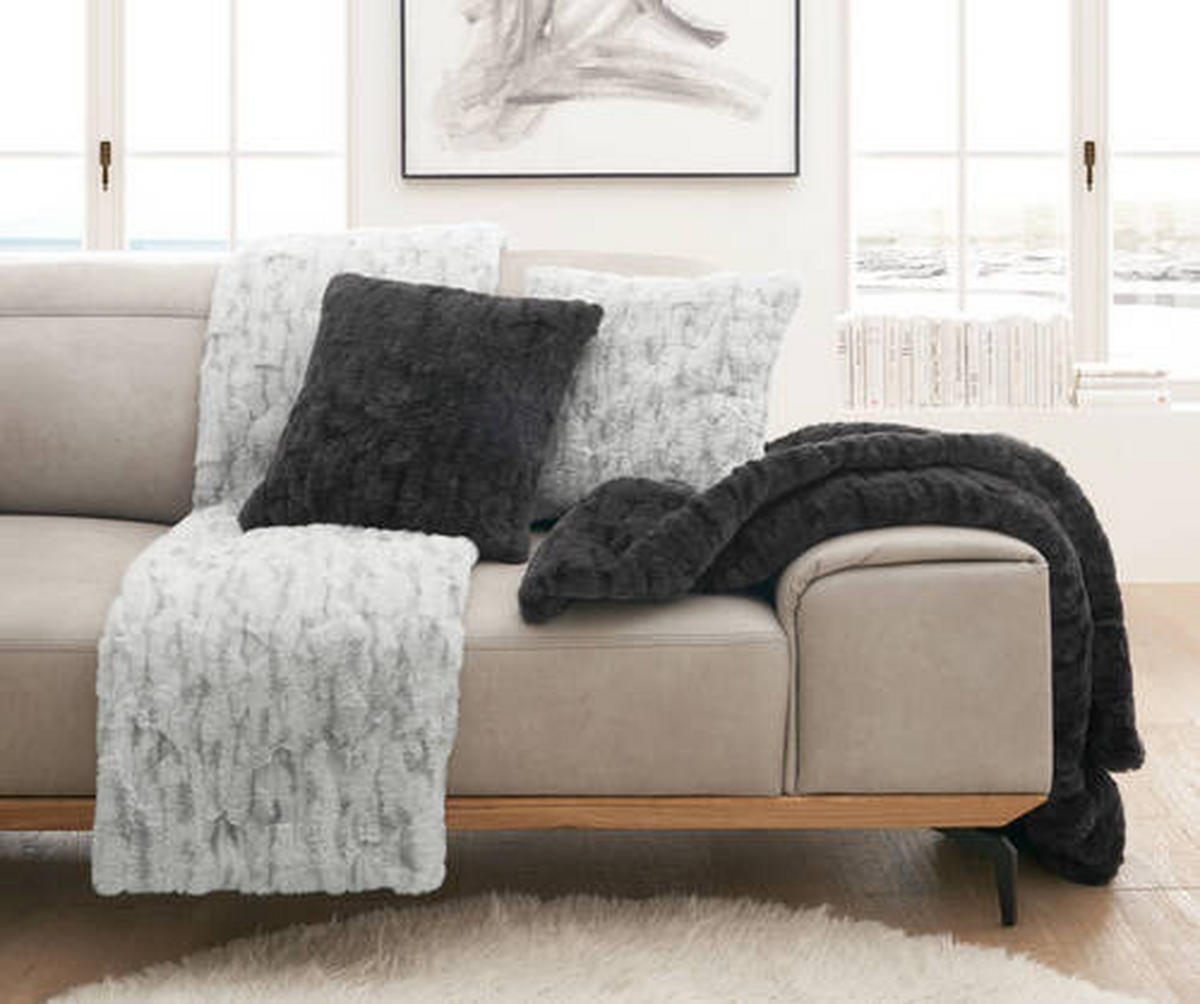 KISSENHÜLLE MR-FURRY 45/45 cm  - Hellgrau/Grau, Basics, Textil (45/45cm) - Musterring