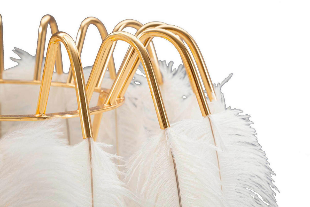 TISCHLEUCHTE - Goldfarben/Weiß, Basics, Kunststoff/Metall (40/60/40cm)