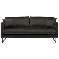 2,5-SITZER in Samt Anthrazit  - Anthrazit/Schwarz, Design, Textil/Metall (180/78/84cm) - Carryhome
