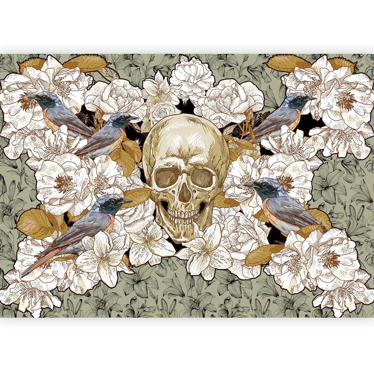 FOTOTAPET 300/210 cm  - beige/grön, Basics, textil (300/210cm) - artgeist