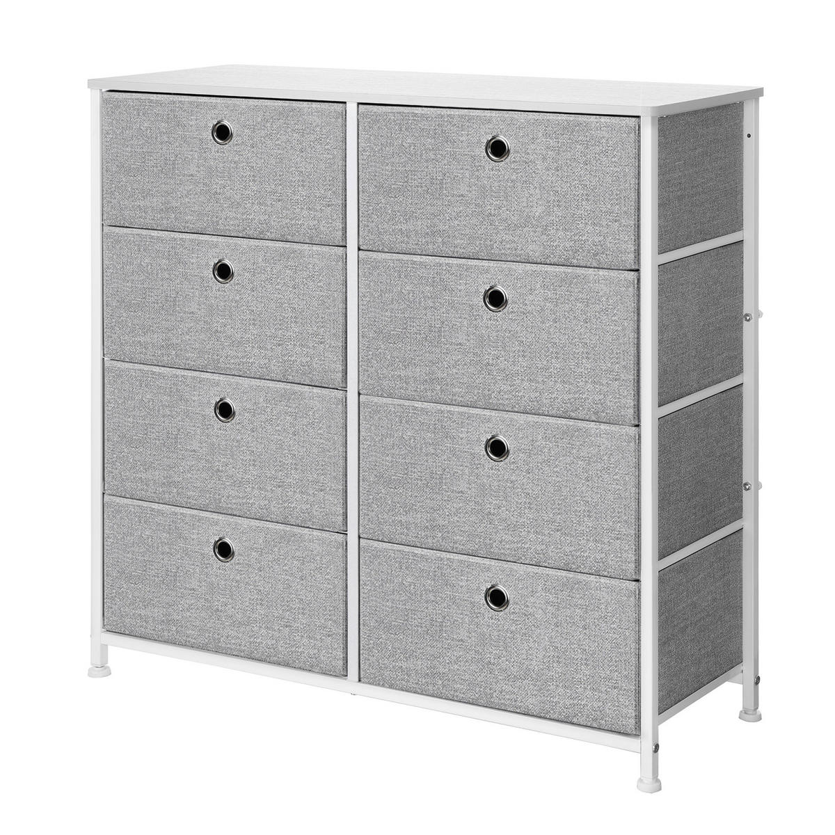 KOMMODE , 80/81,5/30 cm, 8 Schublade(n)  - Hellgrau/Weiß, Trend, Holzwerkstoff/Kunststoff (80/81,5/30cm) - Boxxx