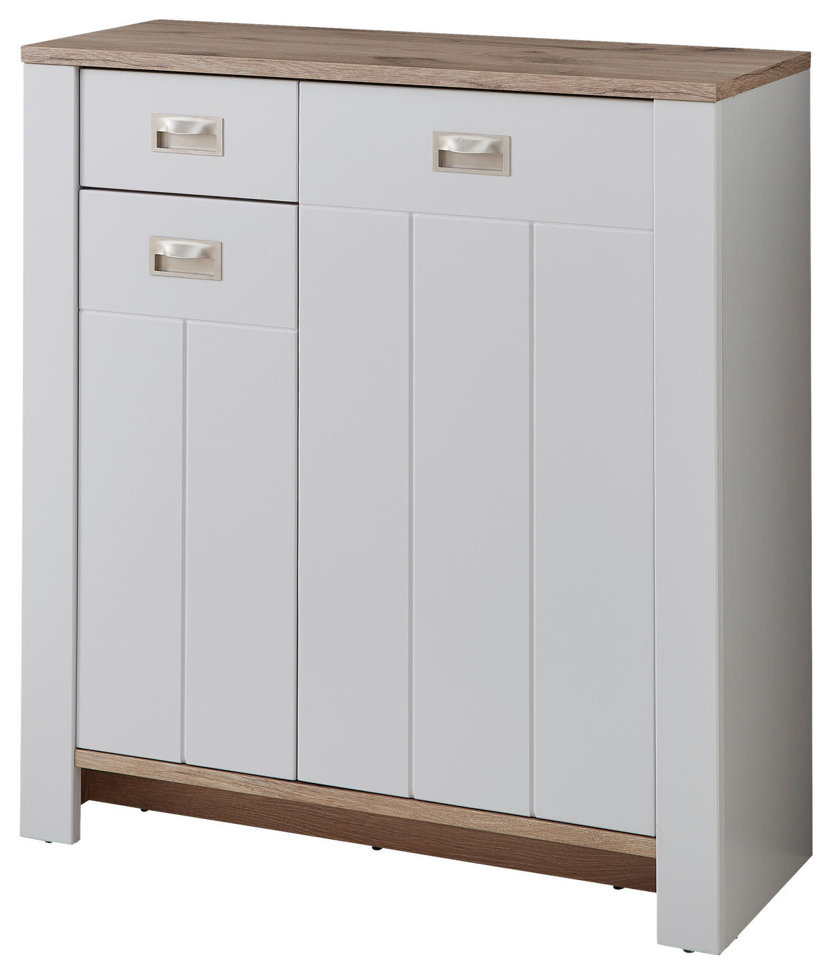 SCHUHSCHRANK  in 98/105/38 cm  - Eichefarben/Silberfarben, LIFESTYLE, Holzwerkstoff/Metall (98/105/38cm) - MID.YOU