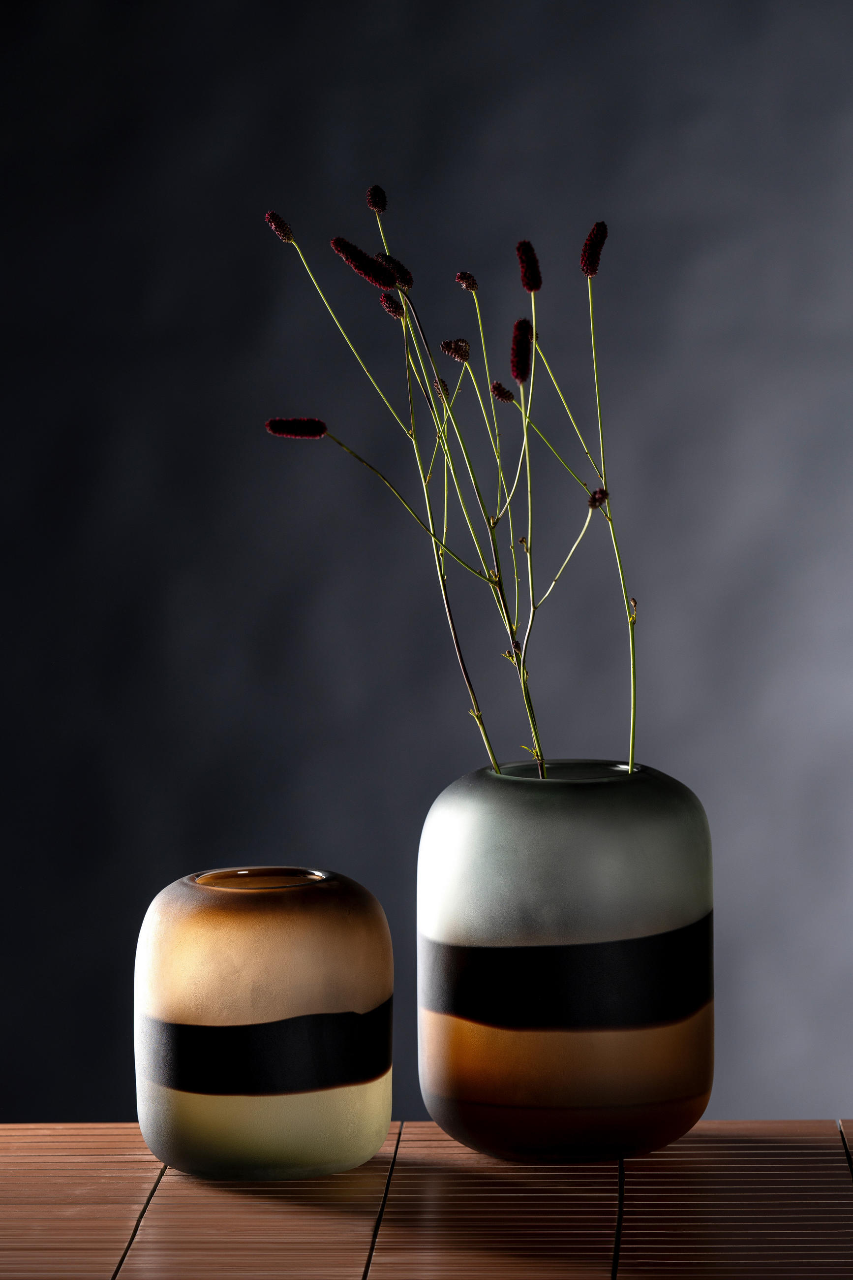 VASE CORSO SABBIA  - Schwarz/Braun, Trend, Glas (21/25/21cm) - Leonardo