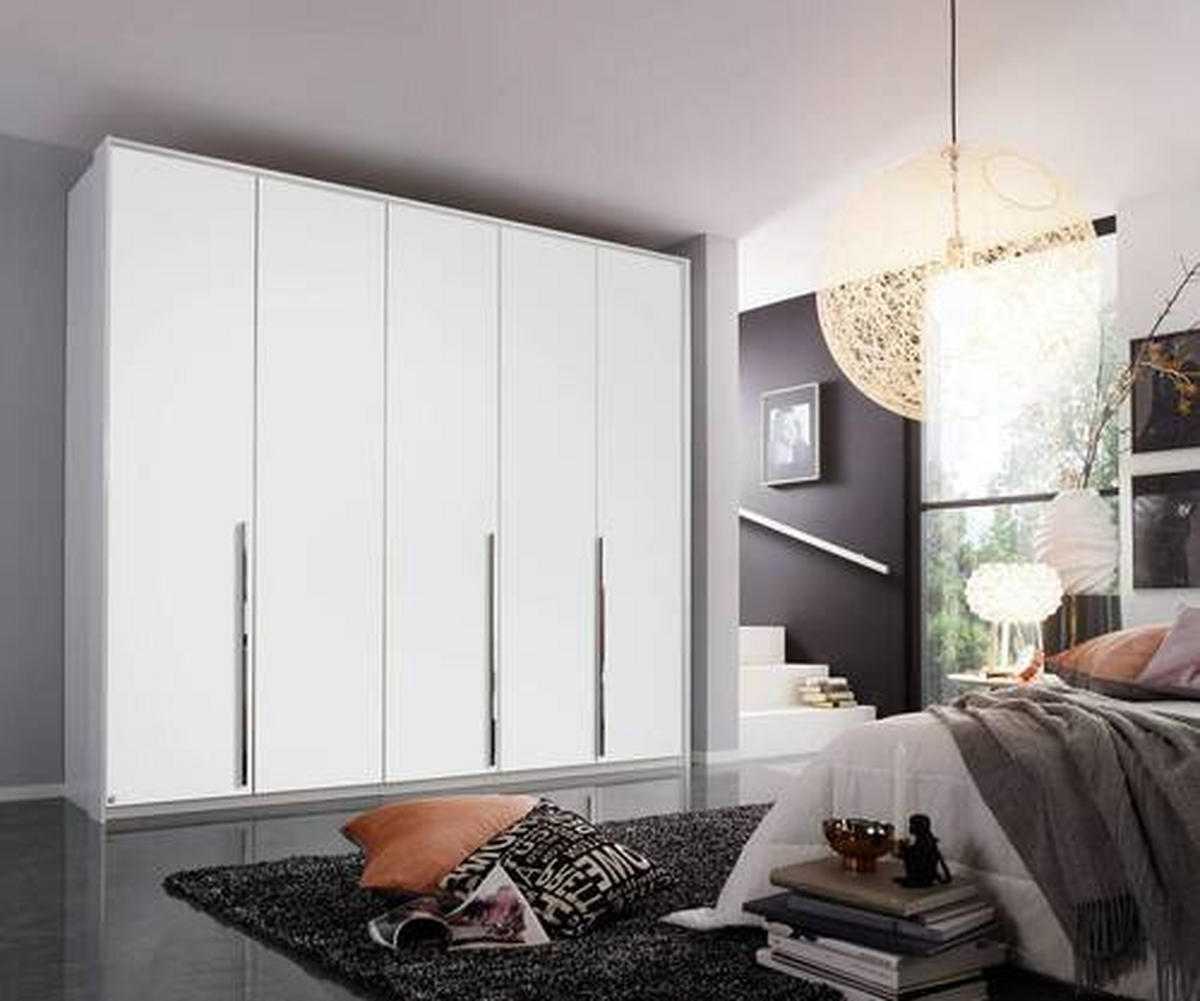 DREHTÜRENSCHRANK 251/223/60 cm 5-türig Weiß  - Chromfarben/Weiß, Design, Holzwerkstoff/Metall (251/223/60cm) - home24
