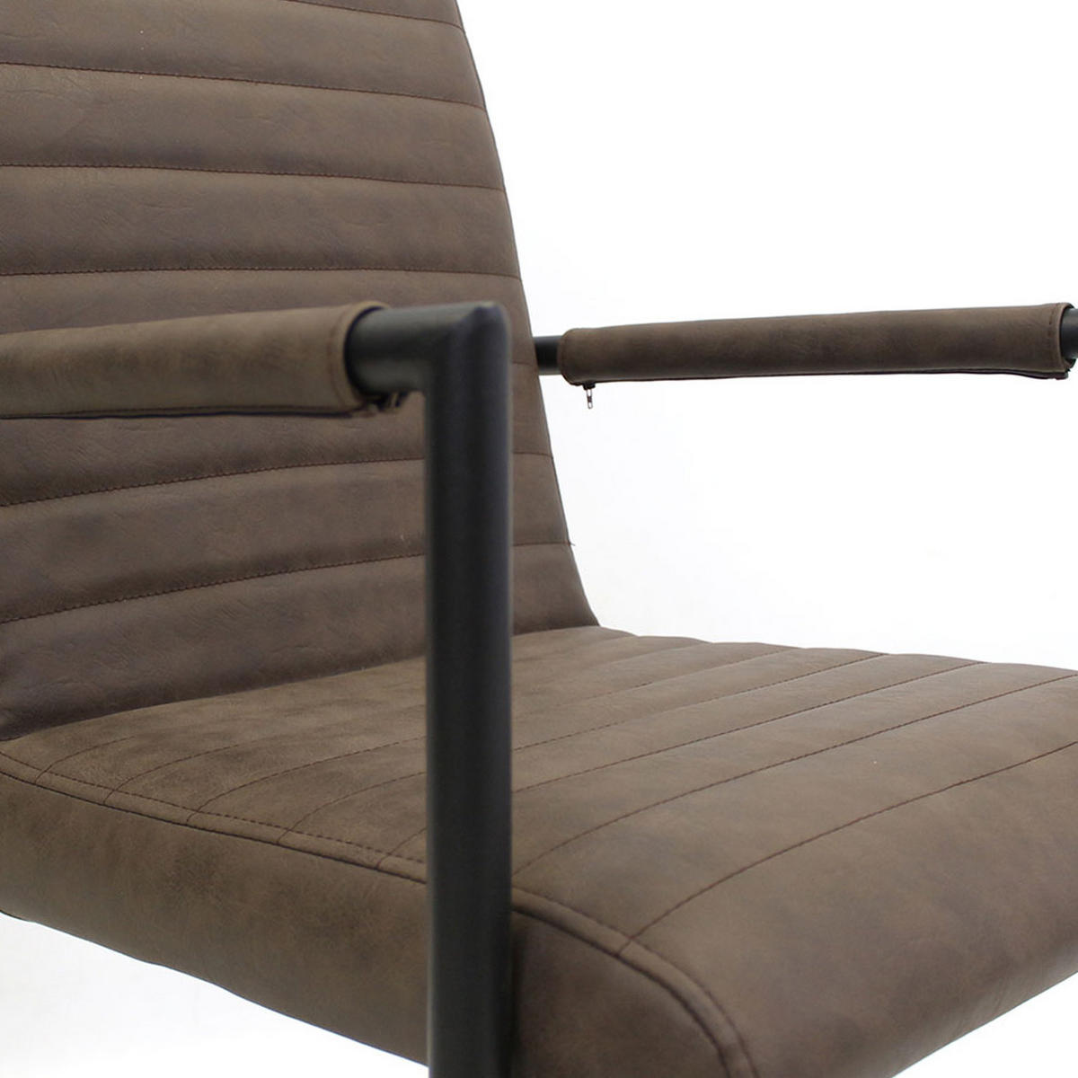 ARMLEHNSTUHL-SET 2 Stück  in Lederlook  - Taupe/Hellbraun, LIFESTYLE, Kunststoff/Textil (54/97/57cm) - MID.YOU