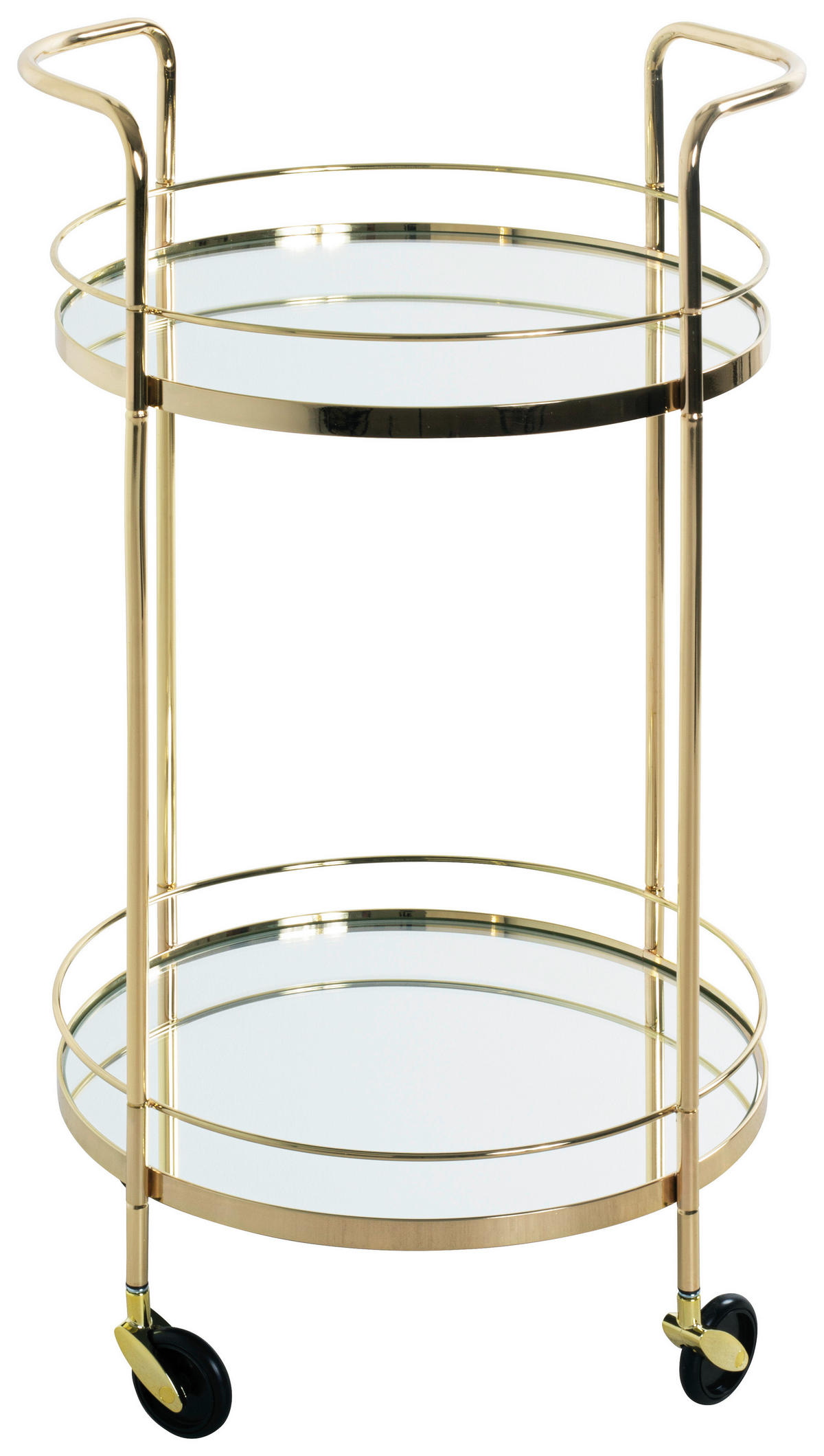 SERVIERWAGEN in Messingfarben  - Messingfarben, Trend, Glas/Kunststoff (48/48/80cm)