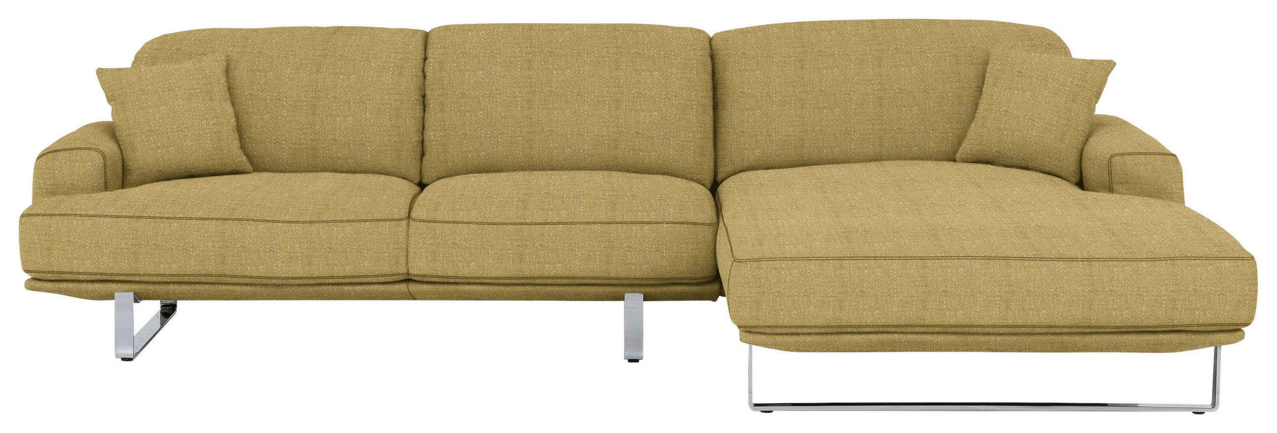 ECKSOFA in Webstoff Gelb  - Gelb, Design, Textil/Metall (304/184cm) - Dieter Knoll