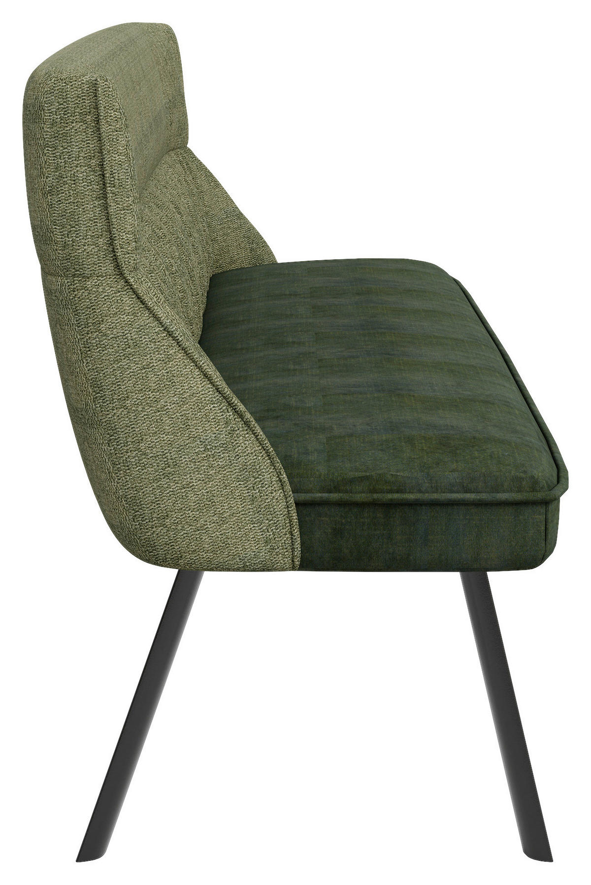 SITZBANK in Metall, Textil Grün, Schwarz, Dunkelgrün  - Dunkelgrün/Schwarz, MODERN, Textil/Metall (180/63/88cm) - MID.YOU