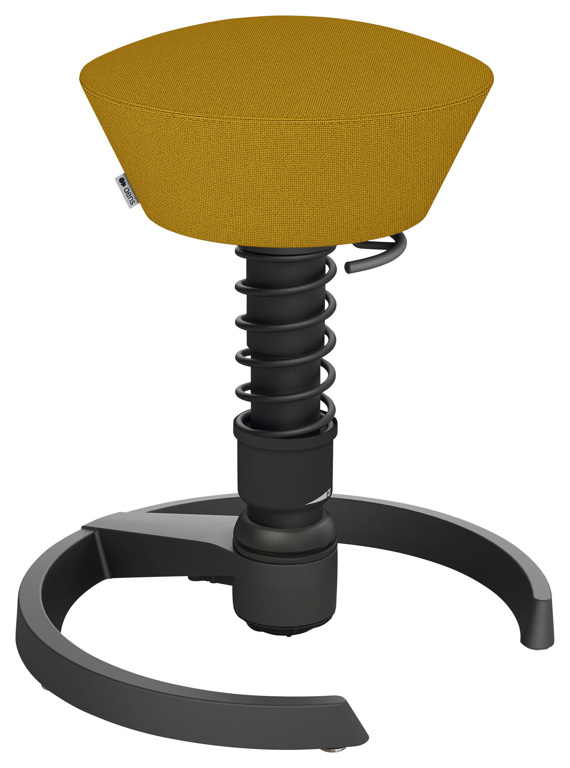 BÜROHOCKER recycel-Polyester Gelb, Schwarz  - Gelb/Schwarz, Basics, Textil/Metall (55/45,66/55cm) - Aeris