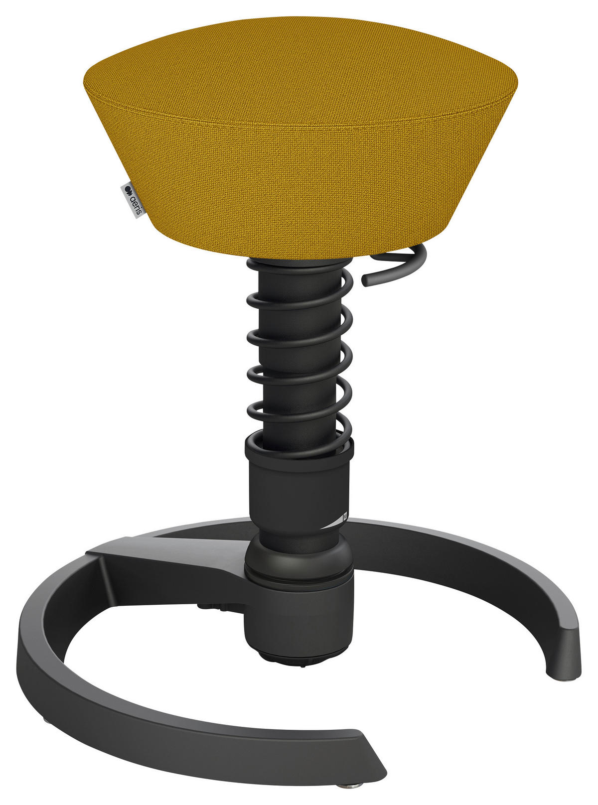 BÜROHOCKER recycel-Polyester Gelb, Schwarz  - Gelb/Schwarz, Basics, Textil/Metall (55/45,66/55cm) - Aeris