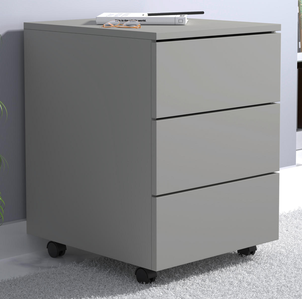 ROLLCONTAINER 39/55/45 cm  - Schwarz/Grau, Design, Holzwerkstoff/Kunststoff (39/55/45cm) - MID.YOU