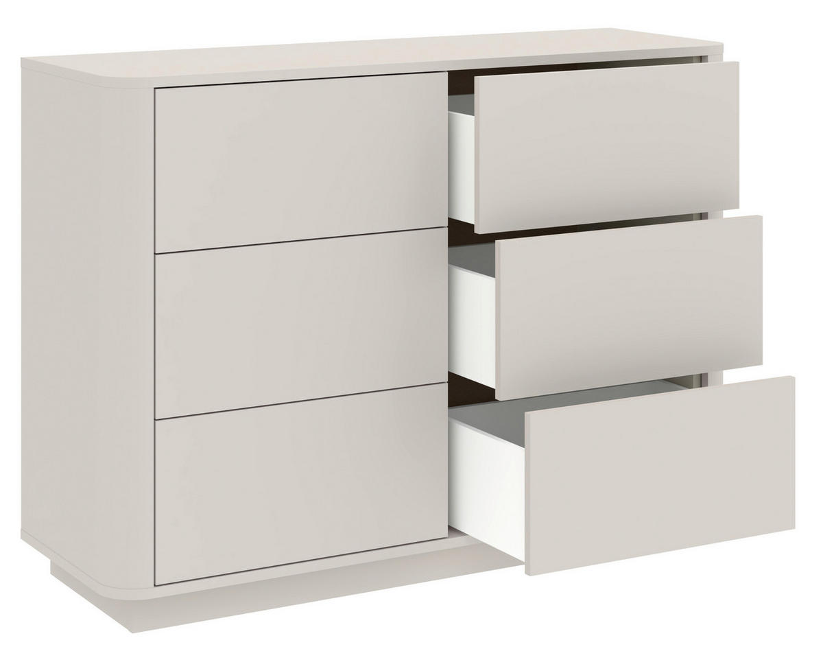 KOMMODE Mocha, 115,2/85,5/40 cm, 6 Schublade(n)  - Kaschmir/Schwarz, Design, Holzwerkstoff (115,2/85,5/40cm) - MID.YOU