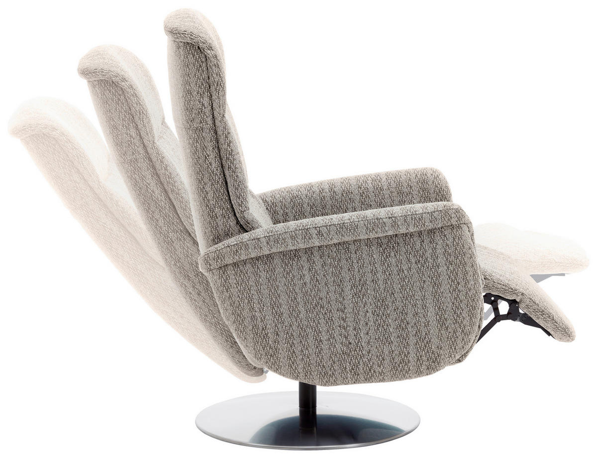 RELAXSESSEL in Textil Graubraun  - Edelstahlfarben/Graubraun, Design, Textil/Metall (71/112/83cm) - Dieter Knoll