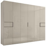 DREHTÜRENSCHRANK 298/222/63 cm,  in Elfenbein, 6-türig  - Elfenbein/Schwarz, Design, Glas/Holzwerkstoff (298/222/63cm) - Dieter Knoll