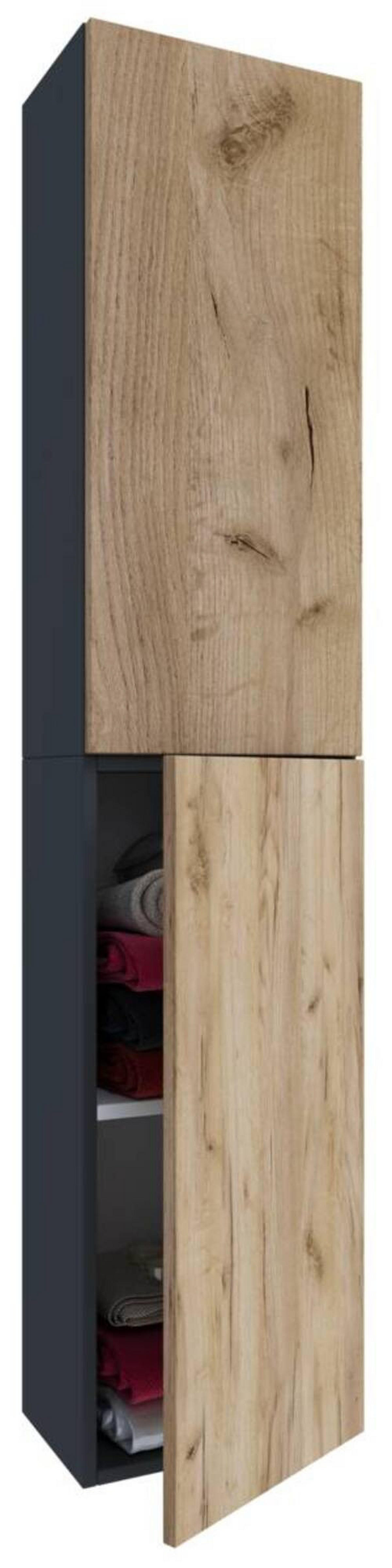 HOCHSCHRANK 32,6/150/21,7 cm  - Eichefarben/Anthrazit, Modern, Holzwerkstoff (32,6/150/21,7cm) - MID.YOU