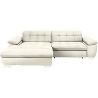 ECKSOFA in Mikrofaser Weiss  - Chromfarben/Weiss, Design, Textil/Metall (180/265cm) - Carryhome
