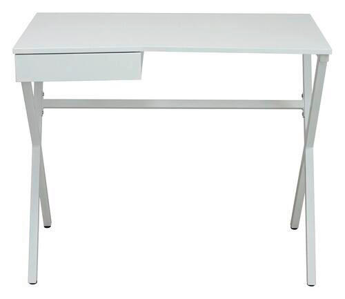 SCHREIBTISCH 90/48/76 cm  in Weiß Hochglanz  - Weiß Hochglanz/Weiß, Design, Holzwerkstoff/Metall (90/48/76cm) - Hom`in