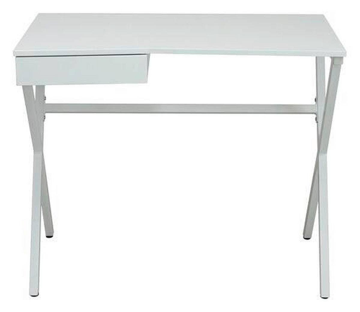 SCHREIBTISCH 90/48/76 cm  in Weiß Hochglanz  - Weiß Hochglanz/Weiß, Design, Holzwerkstoff/Metall (90/48/76cm) - Hom`in