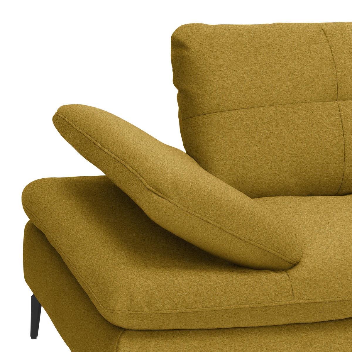 ECKSOFA in Webstoff Gelb, Hellgrün  - Gelb/Schwarz, Design, Textil/Metall (301/179cm) - Chilliano