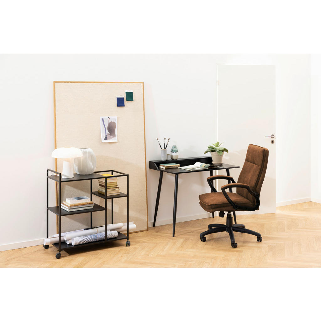 Thumbnail - Mid.you Drehstuhl, Schwarz, Hellbraun, Kunststoff, Textil, Drehkreuz, 67x115x69.5 cm, Reach, Arbeitszimmer, Bürostühle, ...