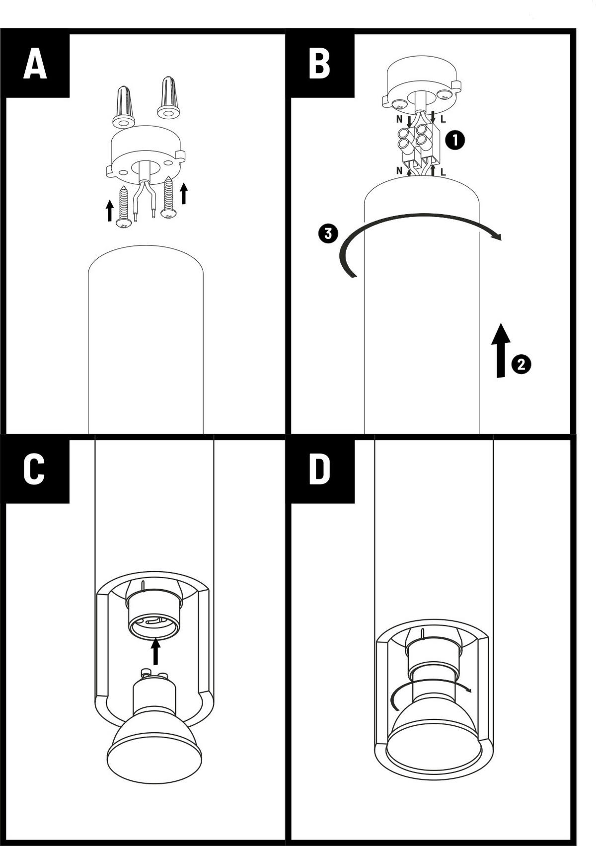 DECKENSTRAHLER 6/13 cm   - Weiß, Basics, Holz (6/13cm)