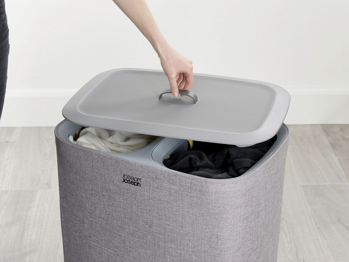 WÄSCHESAMMLER - Grau, Basics, Kunststoff/Textil (56/71/39,5cm) - Joseph Joseph