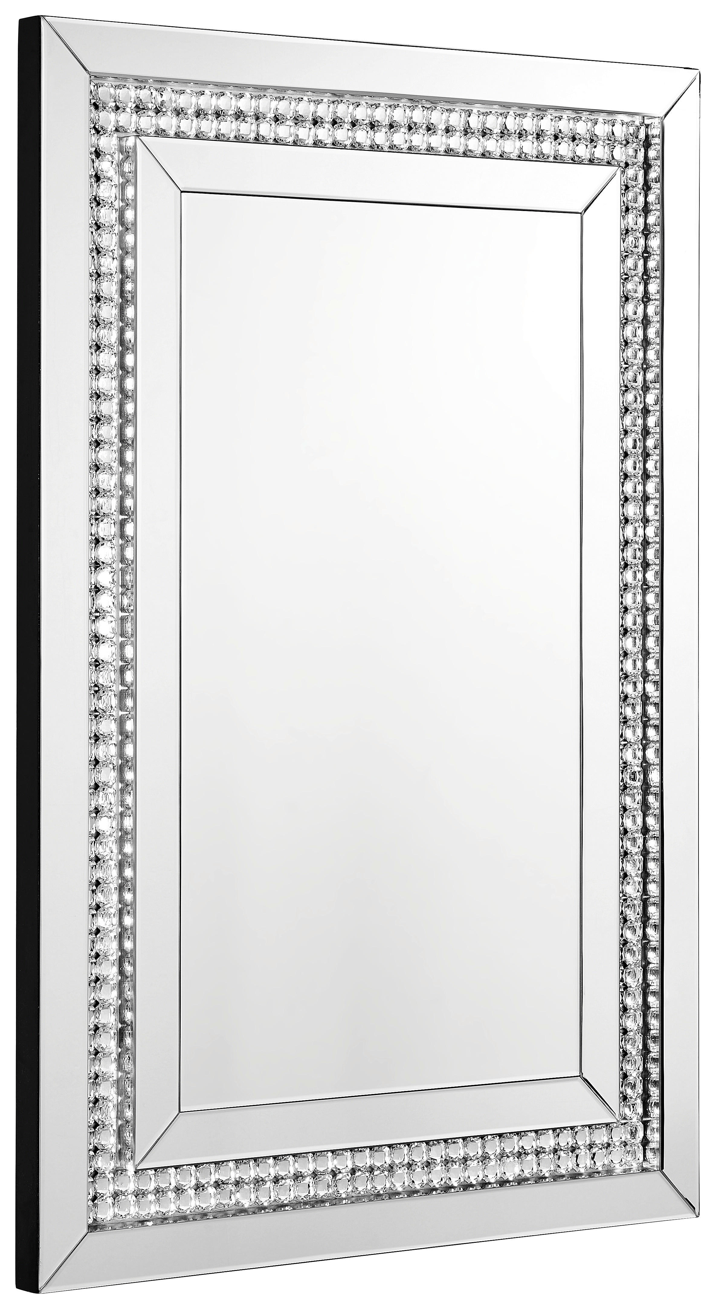 STENSKO OGLEDALO, 80/120/4,5 cm steklo  - srebrne barve, Trendi, steklo/leseni material (80/120/4,5cm) - Xora