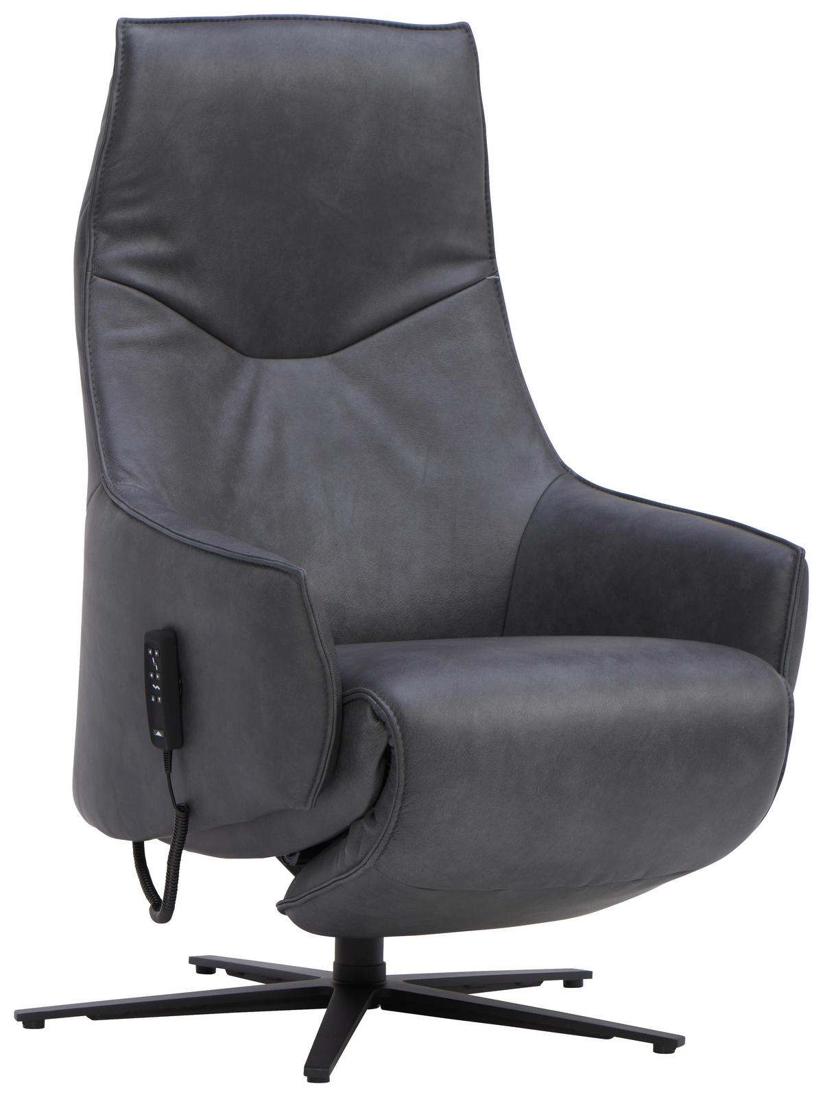 RELAXSESSEL in Leder Anthrazit  - Anthrazit, Design, Leder/Metall (70/112/85cm) - Himolla Komfortklass