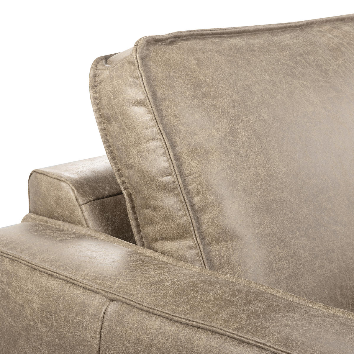 SESSEL in Lederlook Echtleder Hellgrau  - Hellgrau/Schwarz, Design, Leder/Textil (88/85/92cm) - Livetastic