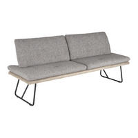SITZBANK in Metall, Textil Grau, Beige  - Beige/Schwarz, Design, Textil/Metall (208/91/72cm) - Dieter Knoll